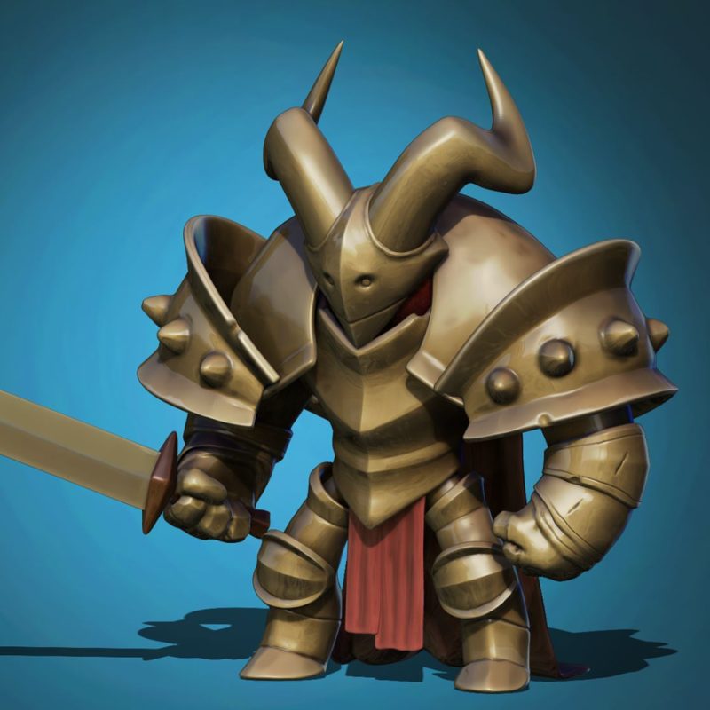 Zbrushで作成された騎士の3DCG